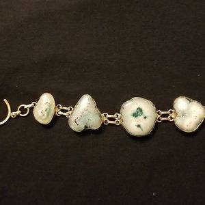 Blue agate Druzy bracelet